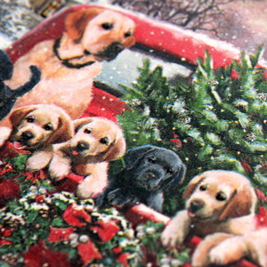 Χριστουγεννιάτικο διακοσμητικό κεραμικό πιάτο τοίχου με σκυλάκια - πηλός, διακοσμητικά, χριστουγεννιάτικα δώρα - 5