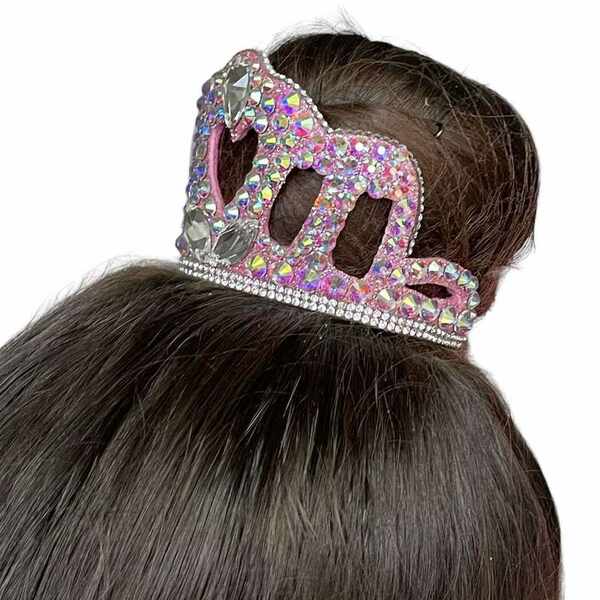 Χειροποίητο στέμμα για τα μαλλιά σε χρώμα ροζ - μαλλί, ύφασμα, headbands - 3