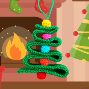 Πλεκτό Χριστουγεννιάτικο δέντρο 11,5εκ. - νήμα, στολίδια, δέντρο - 2