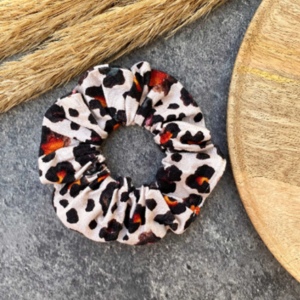 Ελαστικο Χειροποίητο λαστιχάκι μαλλιών σε μπεζ με animal print- Cheetarah ( Scrunchie) - ύφασμα, animal print, λαστιχάκια μαλλιών, μεγάλα scrunchies
