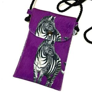 Χειροποίητο Τσαντάκι Κινητού ‘Purple zebra’ - θήκες