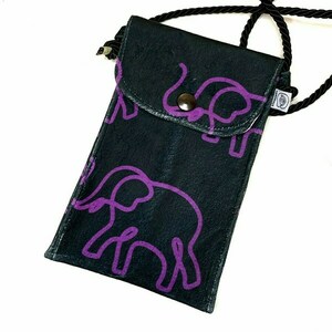 Χειροποίητο Τσαντάκι Κινητού ‘Purple elephant’ - θήκες