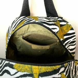 Backpack Γυναικείο Χειροποίητο ‘Yellow bird’ - ύφασμα, animal print, πλάτης, μεγάλες - 2