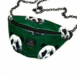 Τσαντάκι Μέσης Γυναικείο ‘Green Panda’ - ύφασμα, all day, μέσης