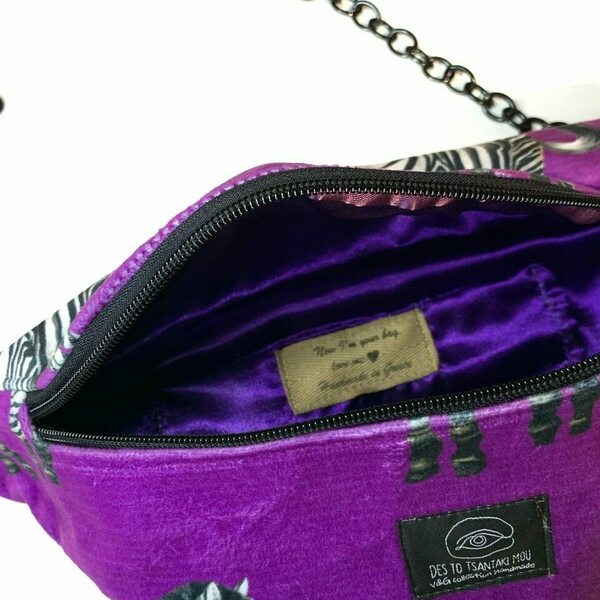 Γυναικείο Τσαντάκι Μέσης ‘Zebra belt bag’ - ύφασμα, all day, μέσης - 2