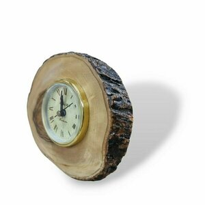 Επιτραπέζιο ξύλινο ρολόι από ξύλο ελιάς 14cm - ξύλο, αναμνηστικά δώρα - 2