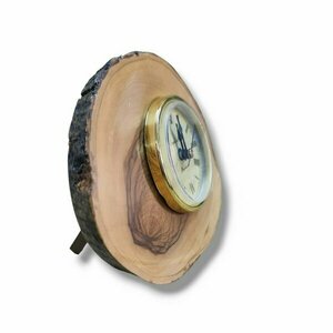 Επιτραπέζιο ξύλινο ρολόι από ξύλο ελιάς 14cm - ξύλο, αναμνηστικά δώρα - 3