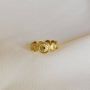 Evangeline ring | Ατσάλινο δαχτυλίδι με σχέδιο ήλιο - γεωμετρικά σχέδια, minimal, ατσάλι, boho, αυξομειούμενα