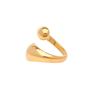 Γυναικείο δαχτυλίδι αυξομειούμενο χρυσό με bold άκρες από zamak 24k επίχρυσο - επιχρυσωμένα, ορείχαλκος, μεγάλα, αυξομειούμενα - 2