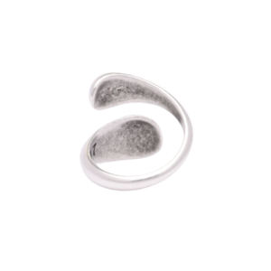 Γυναικείο δαχτυλίδι αυξομειούμενο ασημί με bold άκρες από zamak επάργυρο αντικέ - ορείχαλκος, επάργυρα, μεγάλα, αυξομειούμενα - 3