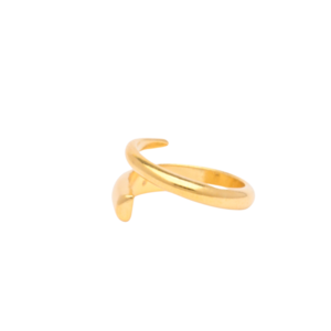Γυναικείο δαχτυλίδι αυξομειούμενο χρυσό στριφτό από zamak 24k επίχρυσο - επιχρυσωμένα, ορείχαλκος, μεγάλα, αυξομειούμενα - 2
