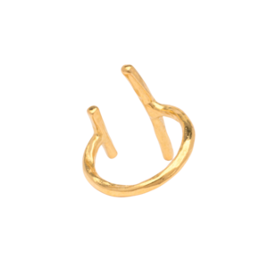 Δαχτυλίδι γυναικείο αυξομειούμενο χρυσό δύο μπάρες από zamak 24k επίχρυσο - επιχρυσωμένα, ορείχαλκος, μεγάλα, αυξομειούμενα - 3