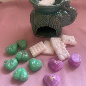 Πρασινος αρωματιστης ελεφαντας με wax melts αρωματα ποπ κορν - carrot cake - φρεσκοψημενο κρουασαν - ρεσώ & κηροπήγια, κεριά, πρακτικό δωρο, vegan κεριά - 2