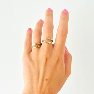 Μπρούντζινο δαχτυλίδι που αγκαλιάζει το δάκτυλο - βεράκια, boho, μπρούντζος, αυξομειούμενα, φθηνά - 4