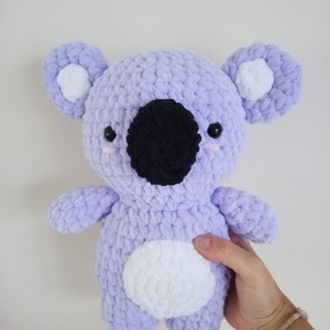 Πλεκτό κουκλάκι κοάλα amigurumi μωβ 30 εκ. - λούτρινα, δώρα για παιδιά, ζωάκια - 3