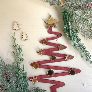 Ξύλινο Χριστουγεννιάτικο Δέντρο Διακοσμητικό - Στολίδι - Δώρο - αστέρι, σπίτι, plexi glass, διακοσμητικά, δέντρο - 2