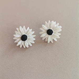Μαργαρίτες Λευκές - πηλός, λουλούδι, ατσάλι, κρεμαστά, γάντζος - 3