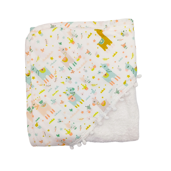 Πετσέτα μπάνιου κάπα με κουκούλα lama - κορίτσι, πετσέτες