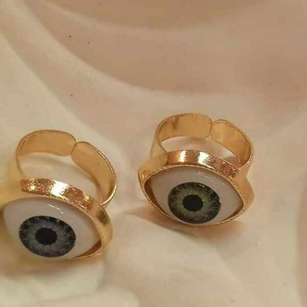 Δαχτυλίδι μάτι - ασήμι, χρυσό, αυξομειούμενα, φθηνά - 3