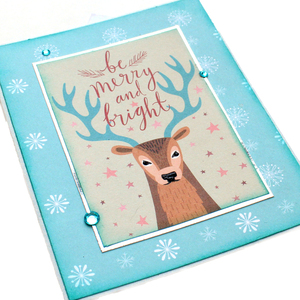 Χριστουγεννιάτικη ευχετήρια κάρτα "Be merry and bright" - χαρτί, scrapbooking, ευχετήριες κάρτες - 2