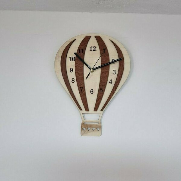 Παιδικό Ρολόι τοίχου ξύλινο αερόσταρο 35x25cm (2 αποχρώσεων) - ξύλο, κορίτσι, αγόρι, ρολόγια - 2