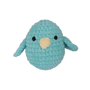 Πλεκτό κουκλάκι πουλάκι γαλάζιο amigurumi 18 εκ. - λούτρινα, ζωάκια