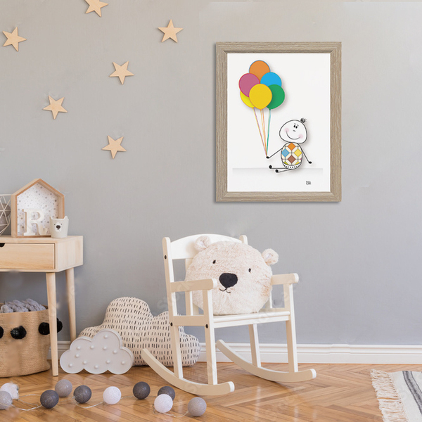 Ξύλινο κάδρο σε 3 χρώματα για παιδικό δωμάτιο 26x35 εκ. | BALLONS | Α4 - πίνακες & κάδρα, κορίτσι, αγόρι, προσωποποιημένα, διακοσμητικό παιδικού δωματίου, παιδικά κάδρα - 2