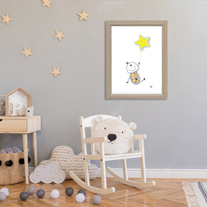 Ξύλινο κάδρο για παιδιά σε 3 χρώματα 26x35 εκ. | YELLOW STAR| Α4 - πίνακες & κάδρα, κορίτσι, αγόρι, προσωποποιημένα, διακοσμητικό παιδικού δωματίου, παιδικά κάδρα - 2
