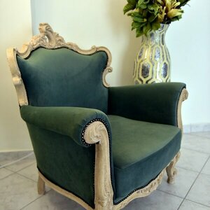 Σκαλιστή πολυθρόνα Sage Velvet - vintage, διακοσμητικά