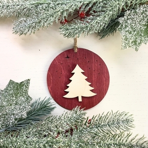 Ξύλινο Χριστουγεννιάτικο Κρεμαστό Στολίδι - Δώρο - Γιορτινό - Δέντρο - Διακοσμητικό - ξύλο, σπίτι, στολίδια, δέντρο, μπάλες - 2