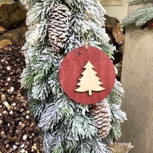 Ξύλινο Χριστουγεννιάτικο Κρεμαστό Στολίδι - Δώρο - Γιορτινό - Δέντρο - Διακοσμητικό - ξύλο, σπίτι, στολίδια, δέντρο, μπάλες - 5
