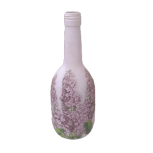 Γυάλινο διακοσμητικό μπουκάλι με ντεκουπάζ - γυαλί, ντεκουπάζ, διακοσμητικά μπουκάλια - 2