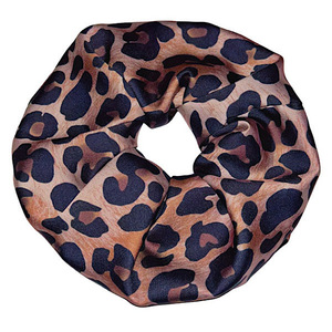 Scrunchie λαστιχάκι μαλλιών XXL size dark “Leopard” - ύφασμα, animal print, λαστιχάκια μαλλιών, μεγάλα scrunchies, σατεν scrunchies