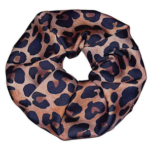 Scrunchie λαστιχάκι μαλλιών XXL size dark “Leopard” - ύφασμα, animal print, λαστιχάκια μαλλιών, μεγάλα scrunchies
