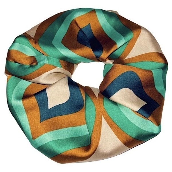 Scrunchie λαστιχάκι μαλλιών XXL size “autumn vibes” - ύφασμα, animal print, λαστιχάκια μαλλιών, μεγάλα scrunchies