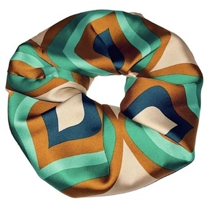Scrunchie λαστιχάκι μαλλιών XXL size “autumn vibes” - ύφασμα, animal print, λαστιχάκια μαλλιών, μεγάλα scrunchies
