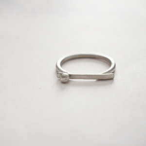 Μοντέρνο ασημένιο δαχτυλίδι με μπάρα - ασήμι, γεωμετρικά σχέδια, σταθερά
