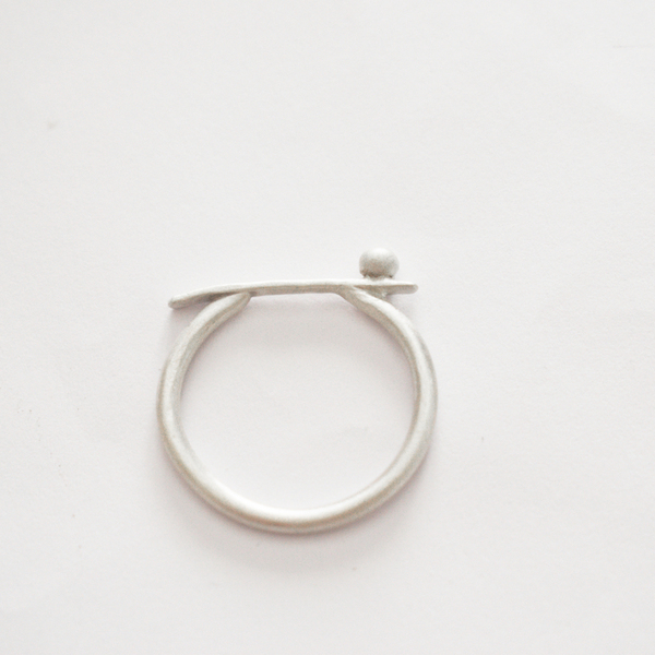 Μοντέρνο ασημένιο δαχτυλίδι με μπάρα - ασήμι, γεωμετρικά σχέδια, σταθερά - 2