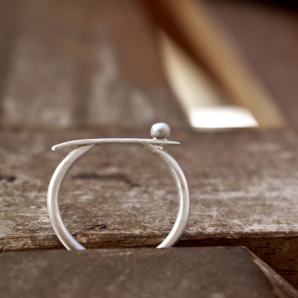 Μοντέρνο ασημένιο δαχτυλίδι με μπάρα - ασήμι, γεωμετρικά σχέδια, σταθερά - 4