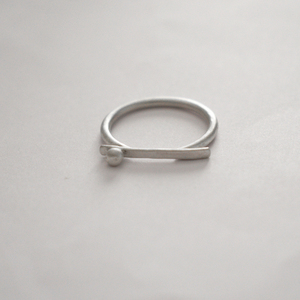 Μοντέρνο ασημένιο δαχτυλίδι με μπάρα - ασήμι, γεωμετρικά σχέδια, σταθερά - 5