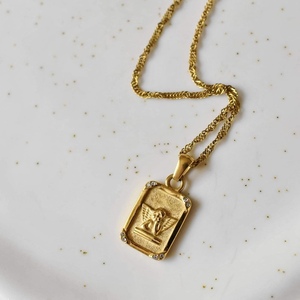 Guardian Angel pendant | Κολιέ με ατσάλινη αλυσίδα & κρεμαστό στοιχείο με σχέδιο “ άγγελο” - ατσάλι, αγγελάκι, μενταγιόν