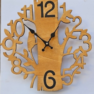 Χειροποίητα ξύλινο ρολόι τοίχου - ξύλο