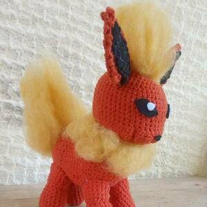 Ποκεμον flareon amigurumi πλεκτο κουκλακι με βελονακι - λούτρινα, amigurumi - 3