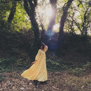 Φόρεμα ζορζέτα, the yellow fairy - φλοράλ, γάμου - βάπτισης - 3