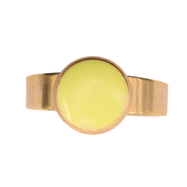 Δαχτυλίδι Ατσάλινο Αυξομειούμενο χρυσό με κίτρινη ρητίνη - ατσάλι, εποξική ρητίνη, αυξομειούμενα - 2