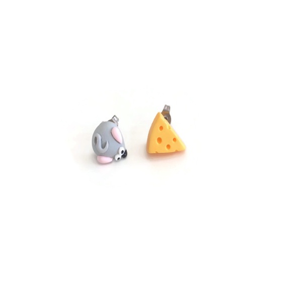 Σκουλαρίκια Ποντίκι - Κασέρι - καρφωτά, ατσάλι, καρφάκι - 3