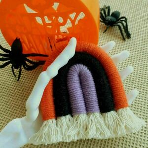 "Halloween" μίνι μακραμέ ουράνιο τόξο, δωράκι για πάρτι - δώρο, halloween, unisex gifts - 3