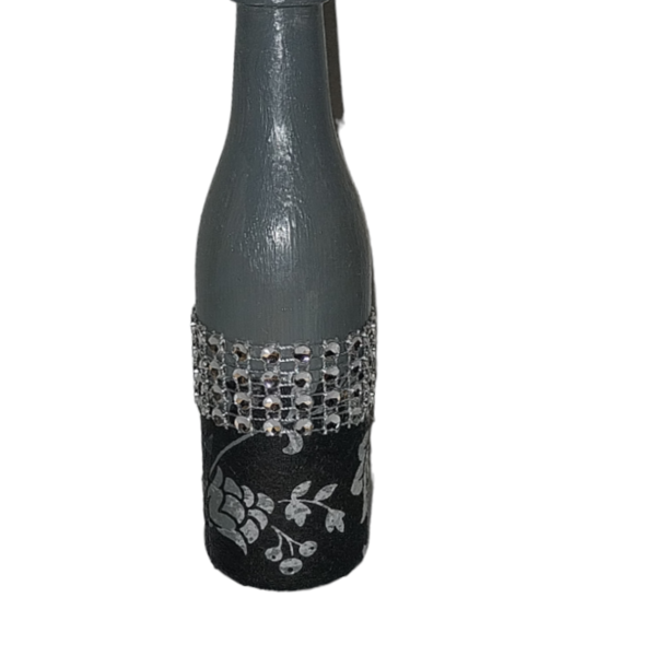 Διακοσμητικό μπουκάλι γκρι 50ml - γυαλί, διακοσμητικά μπουκάλια