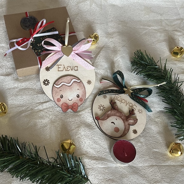 Χριστουγεννιάτικο στολίδι με φιγούρα και ονομα - ξύλο, χριστουγεννιάτικα δώρα, στολίδια, προσωποποιημένα, μπάλες - 4