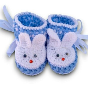 Πλεκτό σετ λευκό-μπλε για αγόρια/ σκουφάκι, παπουτσάκια/ Πλεκτά για μωρά/ 0-12/ Crochet set for baby-boys/ hat, shoes - αγόρι, σετ, βρεφικά ρούχα - 2